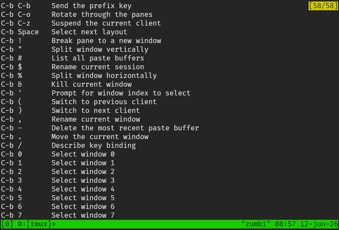 Help do tmux