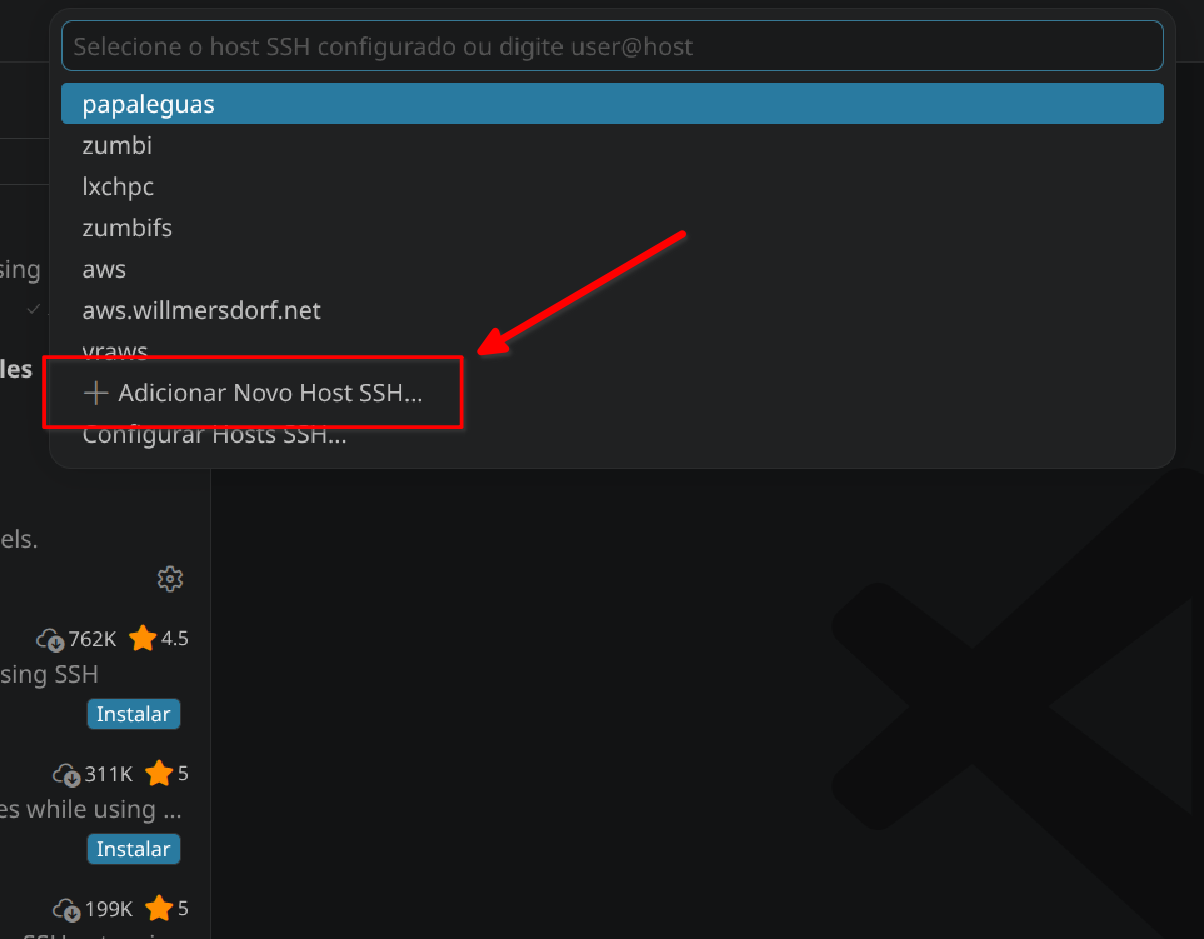 Adicionar novo host