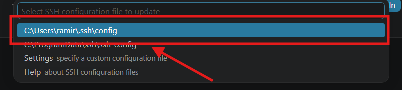 Arquivo de configuração ssh